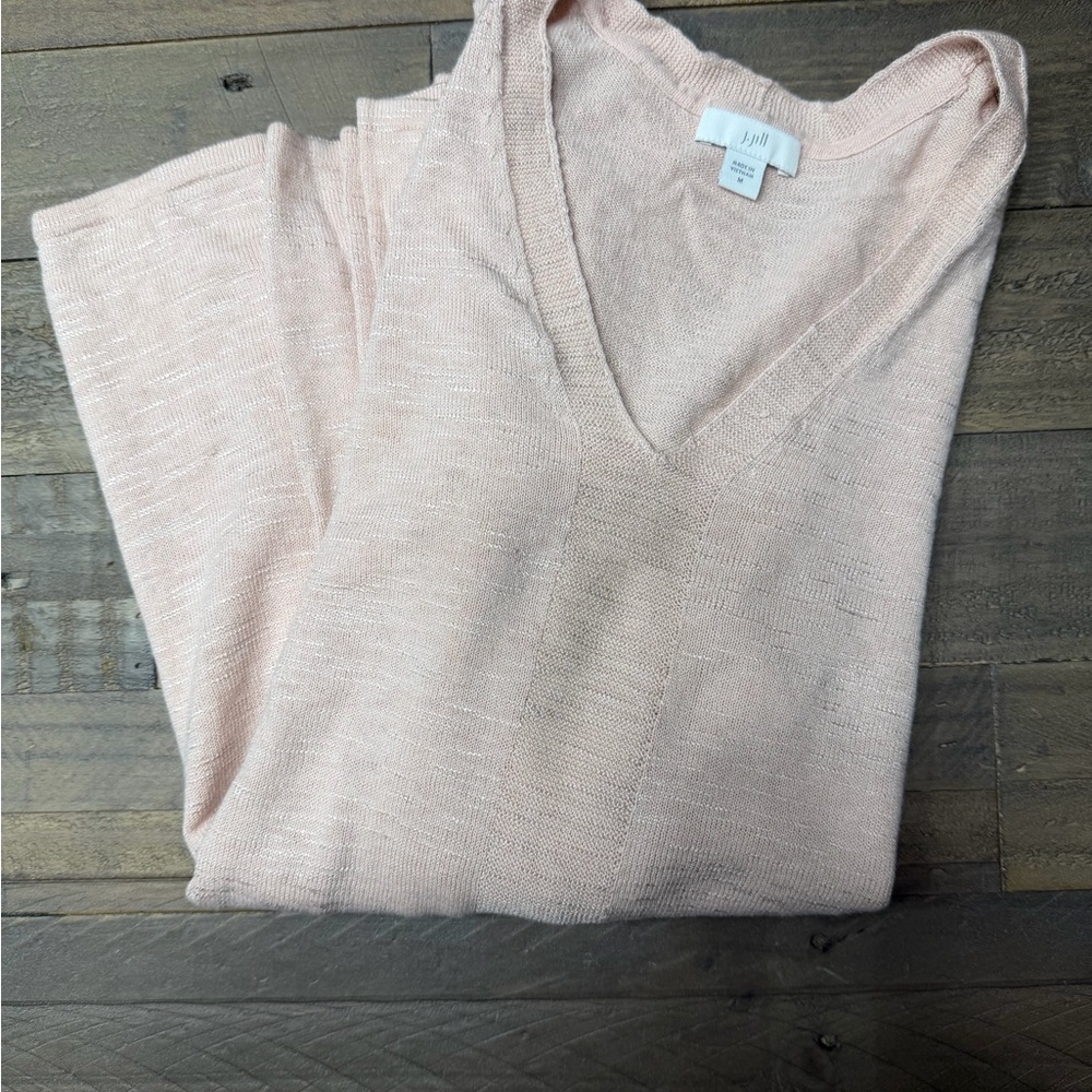 J. Jill V-Neck Sweater in Soft Tan Pink